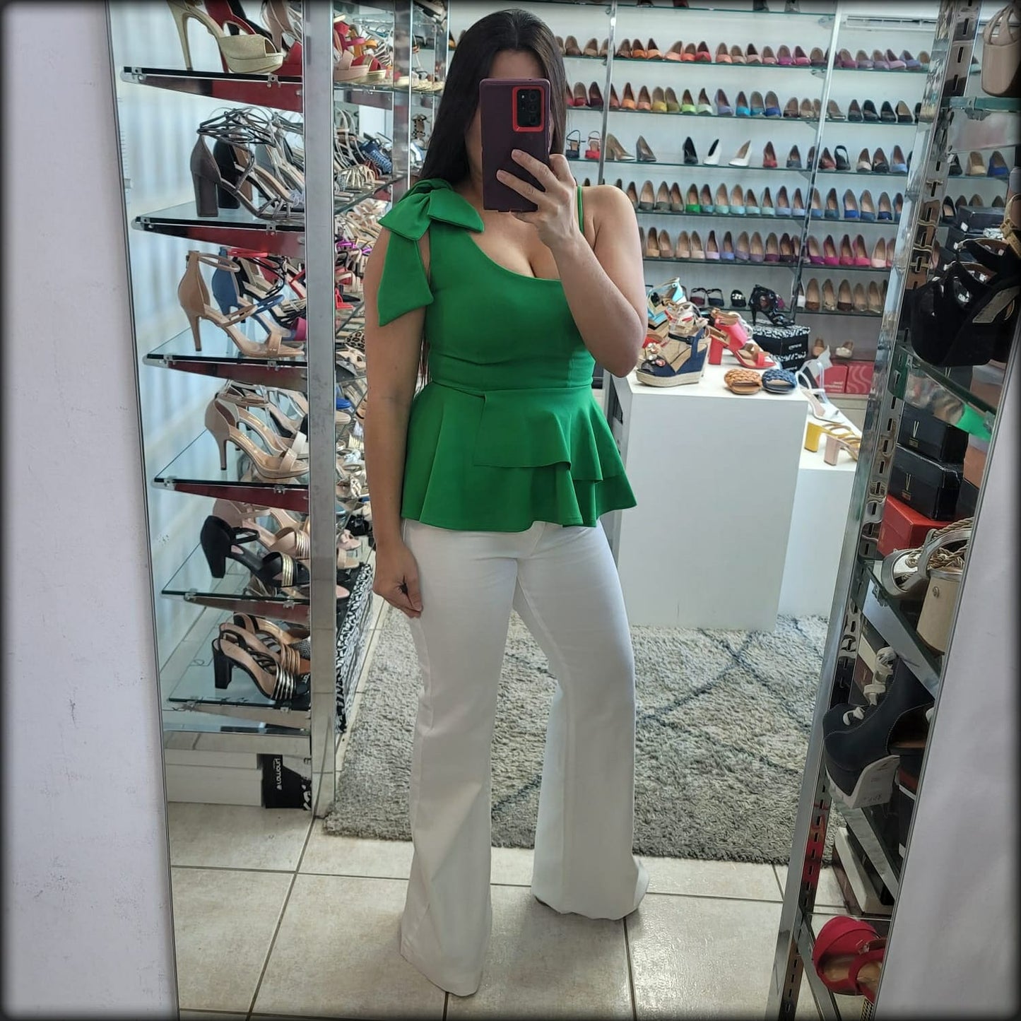 BLUSA VERDE LAZO