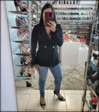 Chaqueta Negra Plumas