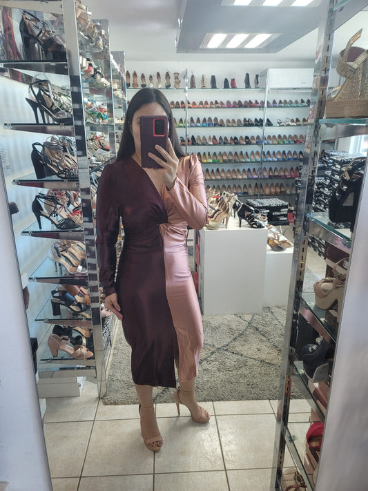 VESTIDO MIDI MAUVE VINO