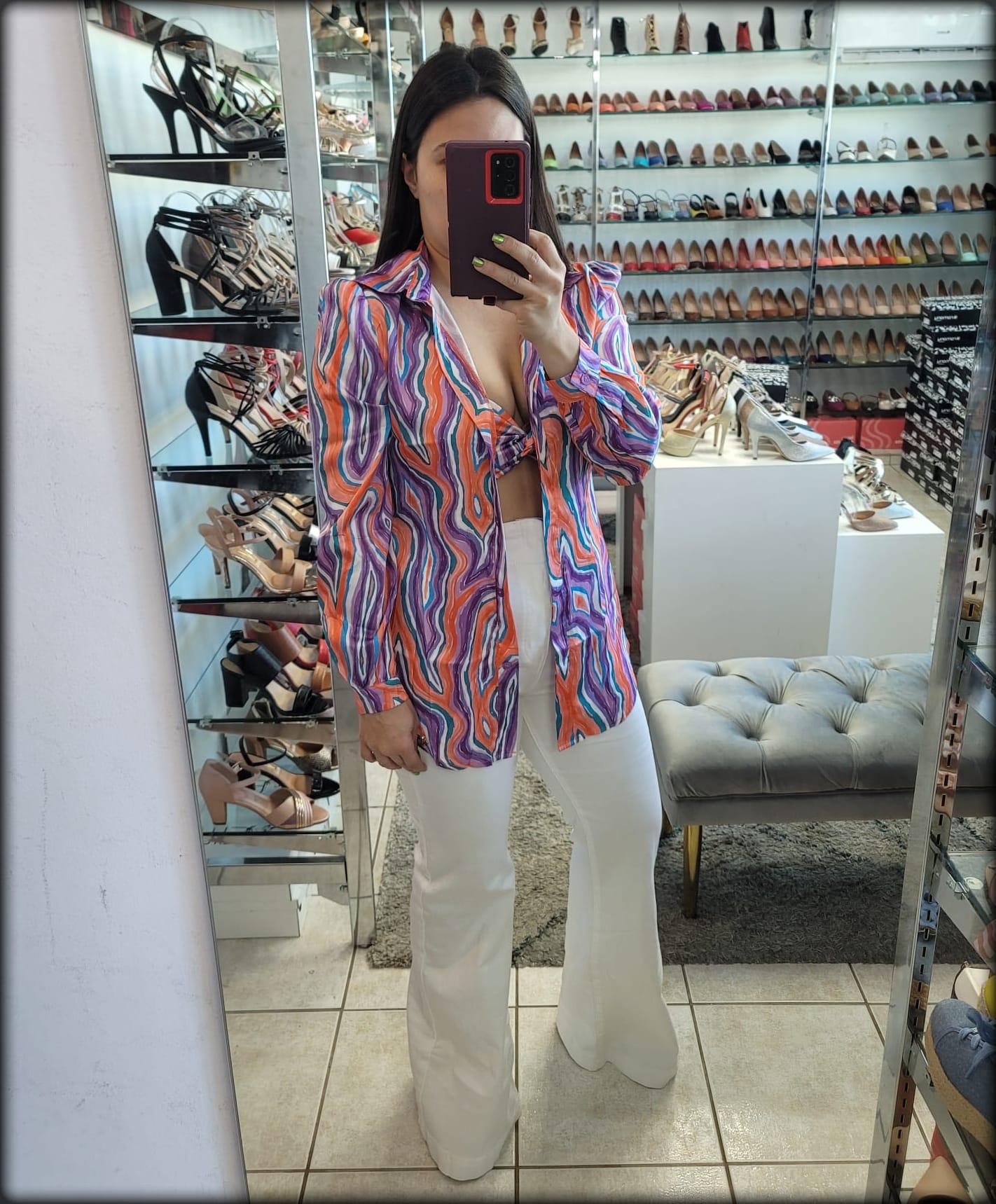 SET TOP MANGA LARGA Y CROP TOP VIOLETA