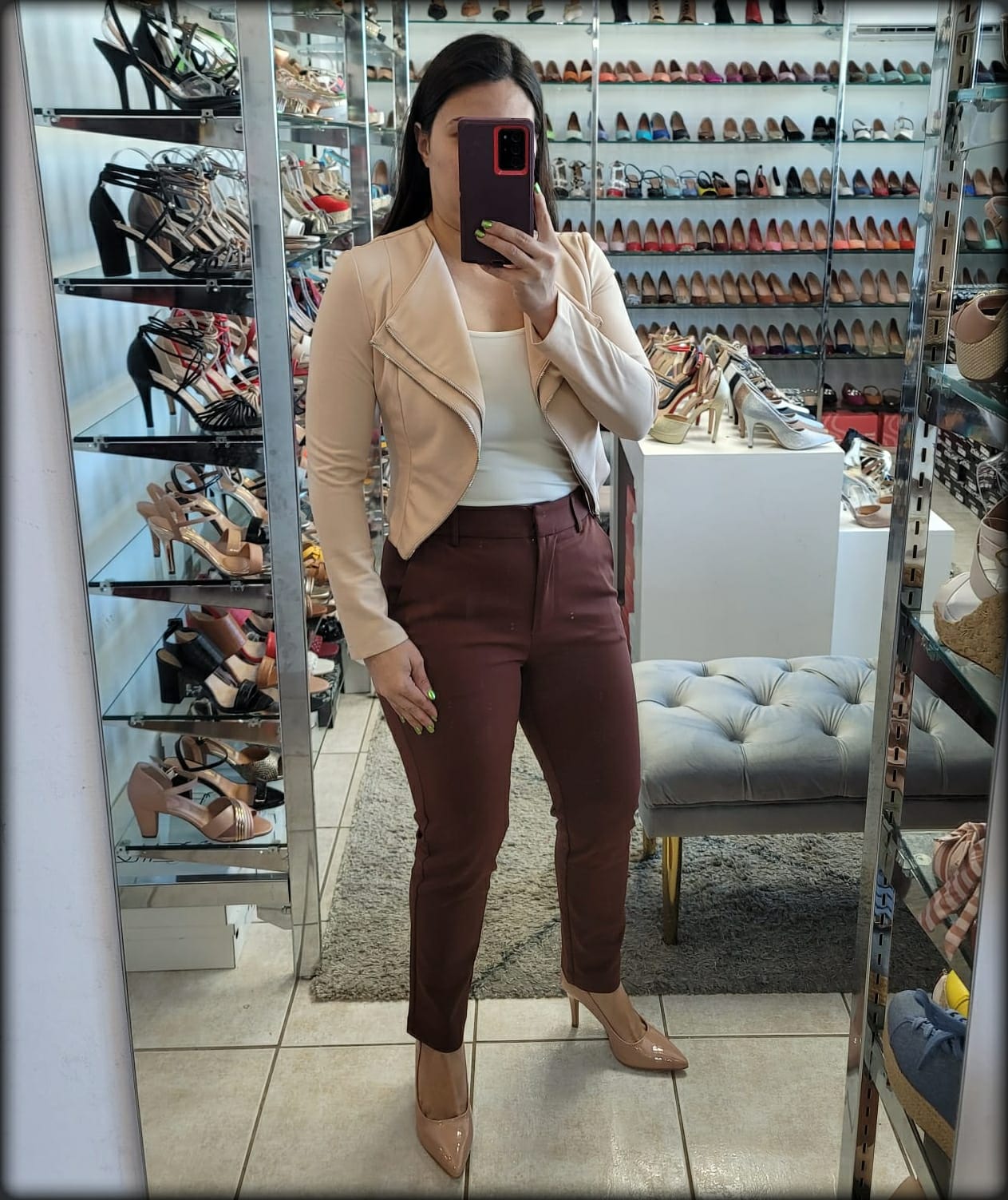Chaqueta Beige Zipper