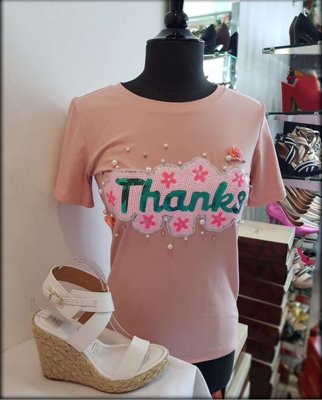 T-SHIRT  ROSA THANKS