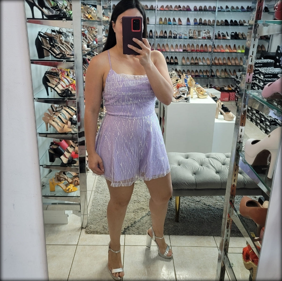 ROMPER LAVANDA SEQUIN